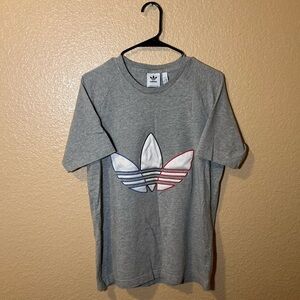 Adidas Heather Gray Tee with Trefoil Logo